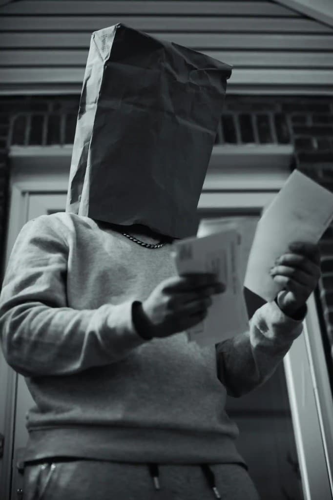 Person mit Post und Papiertüte, symbolisiert Themen rund um unerwartete Kosten und volle Transparenz